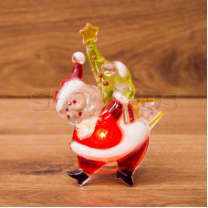 Фигура светодиодная на присоске "Санта-Клаус с елочкой", RGB