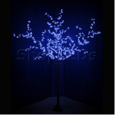 Светодиодное дерево "Сакура", высота 2,4 м, диаметр кроны 1,72м, синие диоды, IP 44, понижающий трансформатор в комплекте, NEON-NIGHT