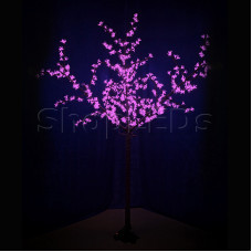 Светодиодное дерево "Сакура", высота 2,4 м, диаметр кроны 1,72м, фиолетовые диоды, IP 44, понижающий трансформатор в комплекте, NEON-NIGHT